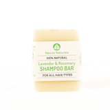Nezza Naturals Lavender and Rosemary Shampoo Bar on a white background