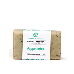 Nezza Naturals natural bar soap in Peppermint on a white background
