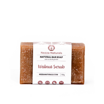 Nezza Naturals Natural Walnut Scrub Bar Soap on a white background