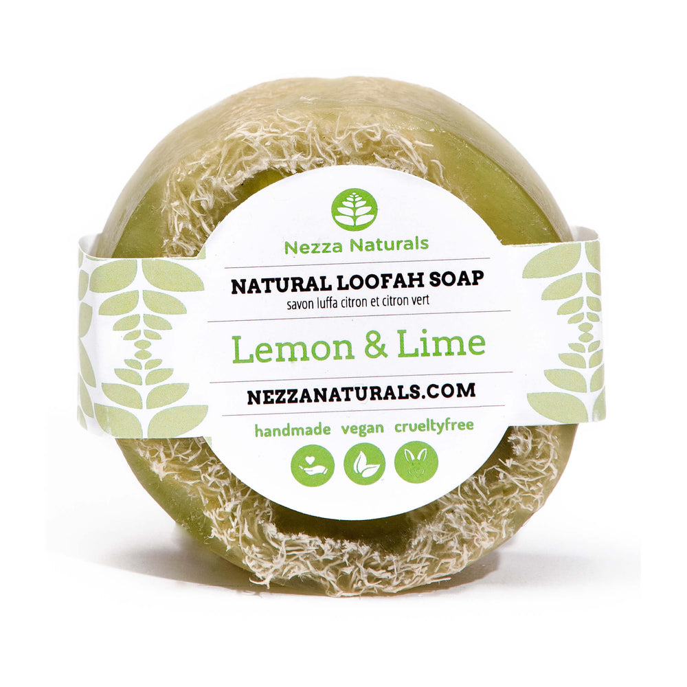 Lemon & Lime Loofah Soap Bar Natural Loofah Soap Nezza Naturals