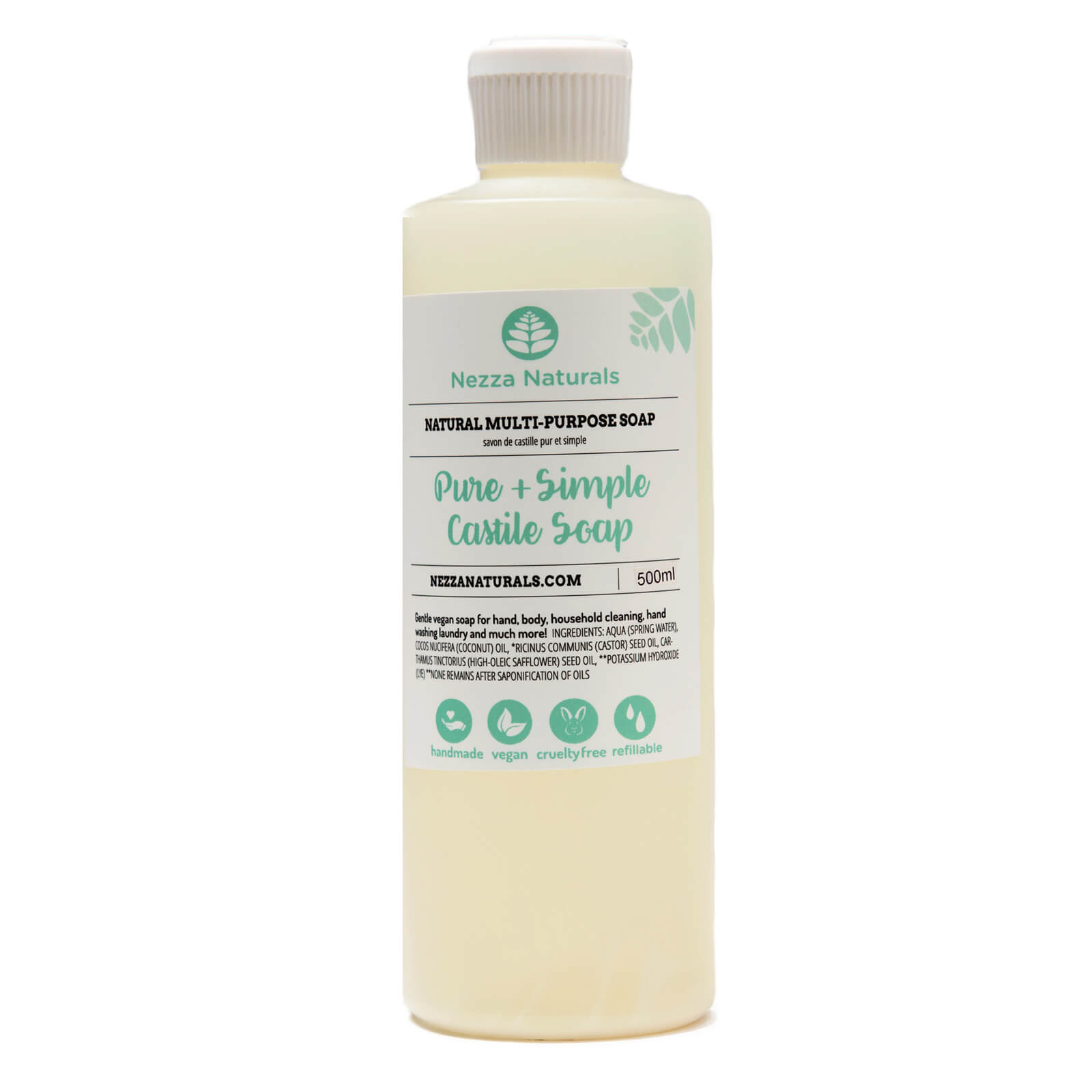 Castile Liquid Soap in Pure & Simple