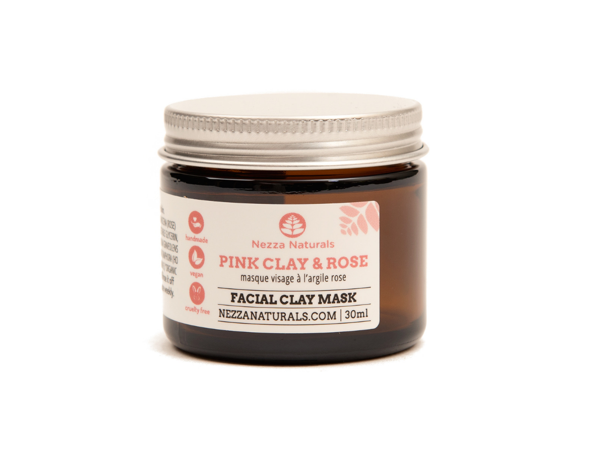 pink clay & rose mask | organic | natural | Nezza Naturals