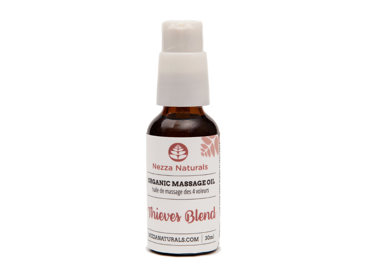 thieves blend massage oil | organic | natural | Nezza Naturals